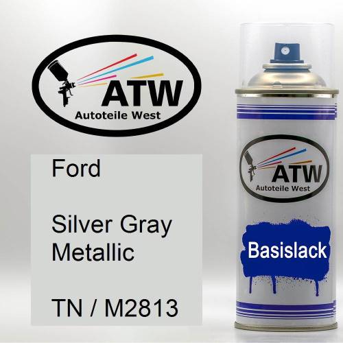 Ford, Silver Gray Metallic, TN / M2813: 400ml Sprühdose, von ATW Autoteile West.